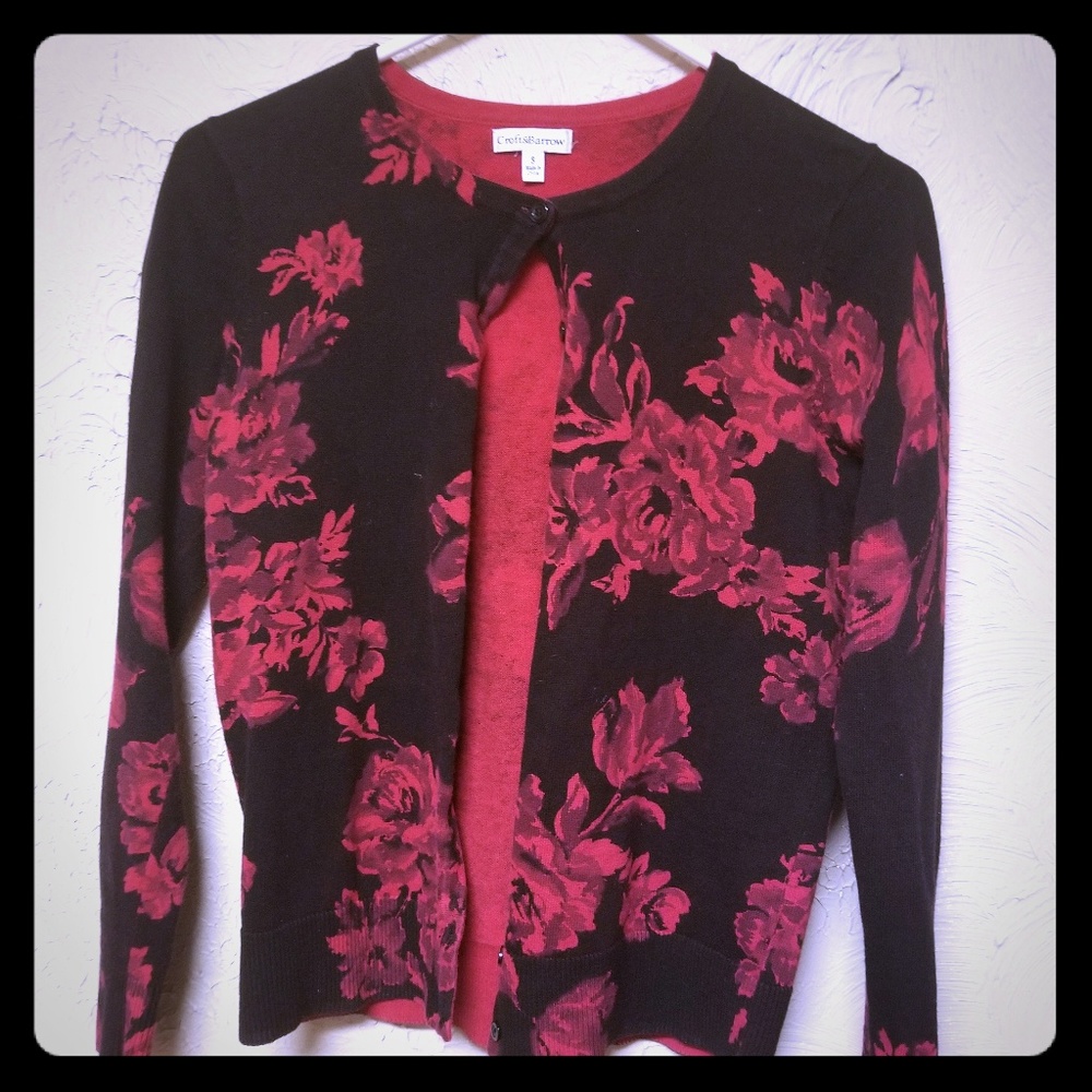 Nwot croft and Barrow floral cardigan sweater